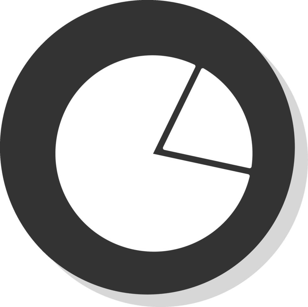 Pie Chart Glyph Grey Circle Icon vector
