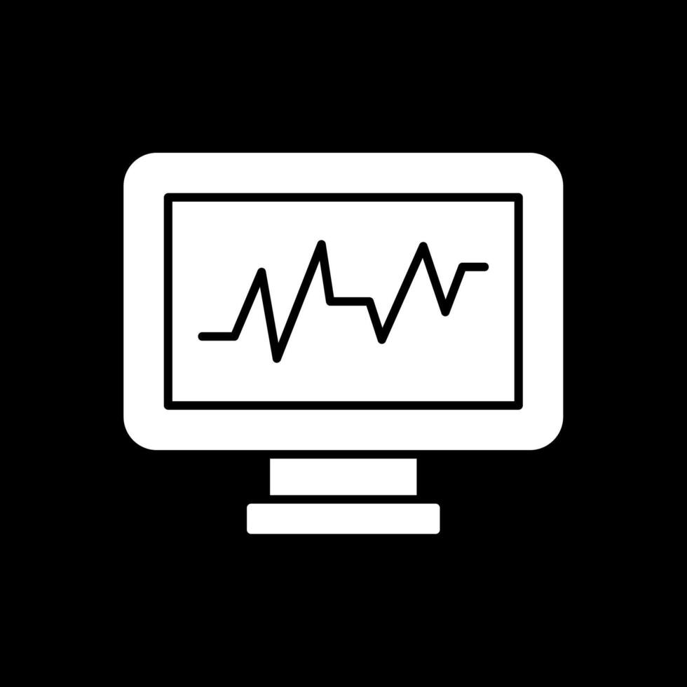 Cardiac Monitor Glyph Inverted Icon vector