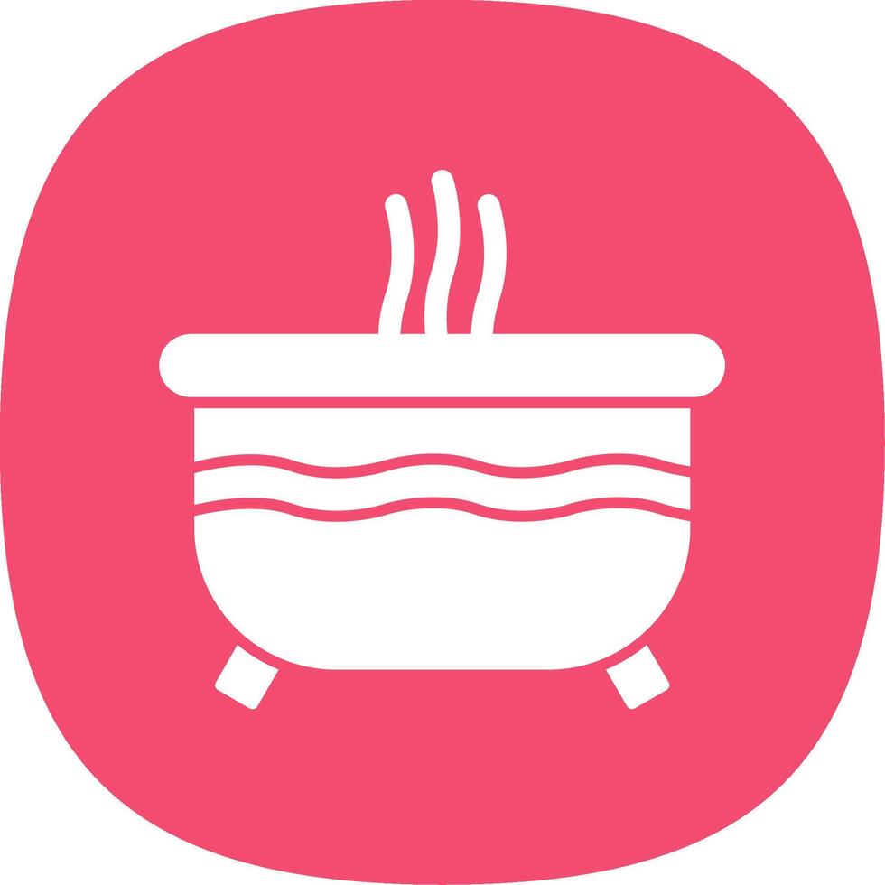 Hot Tub Glyph Curve Icon vector