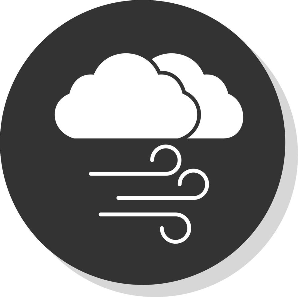 Windy Glyph Grey Circle Icon vector