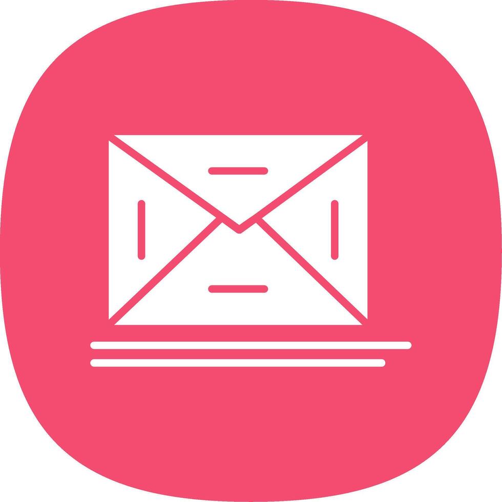 Envelope Glyph Curve Icon vector