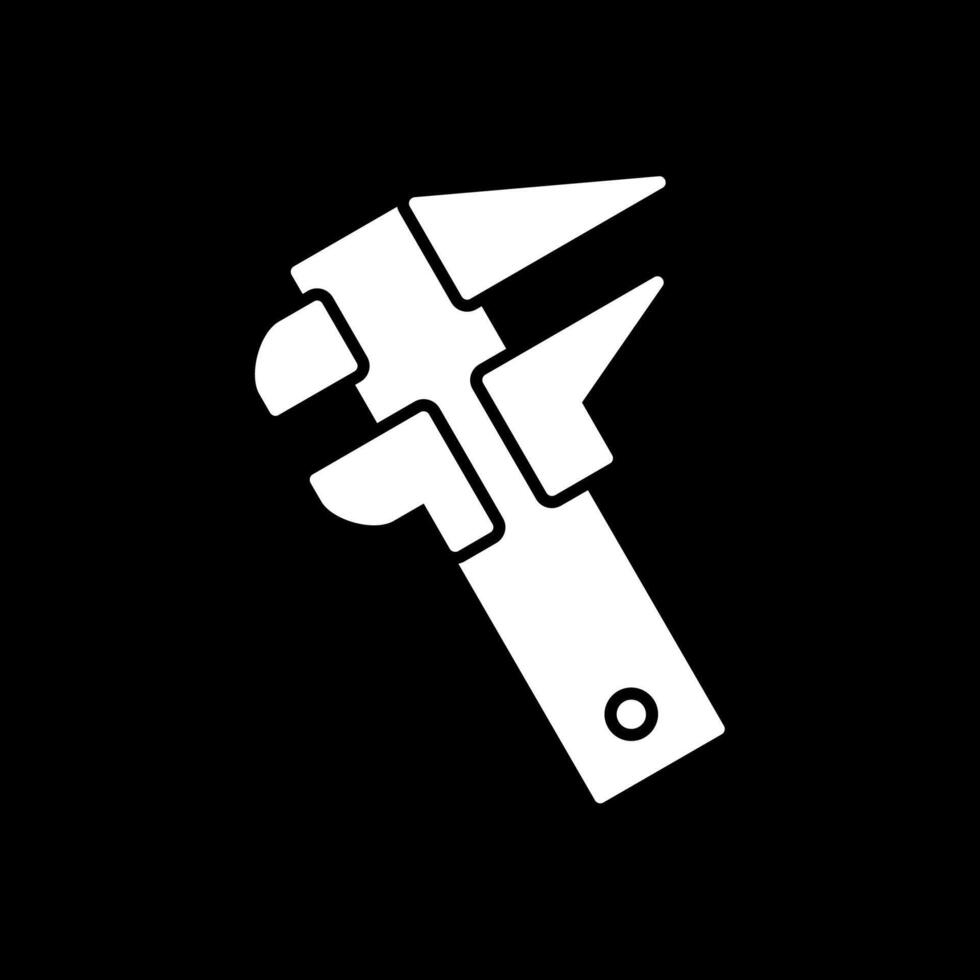 Caliper Glyph Inverted Icon vector