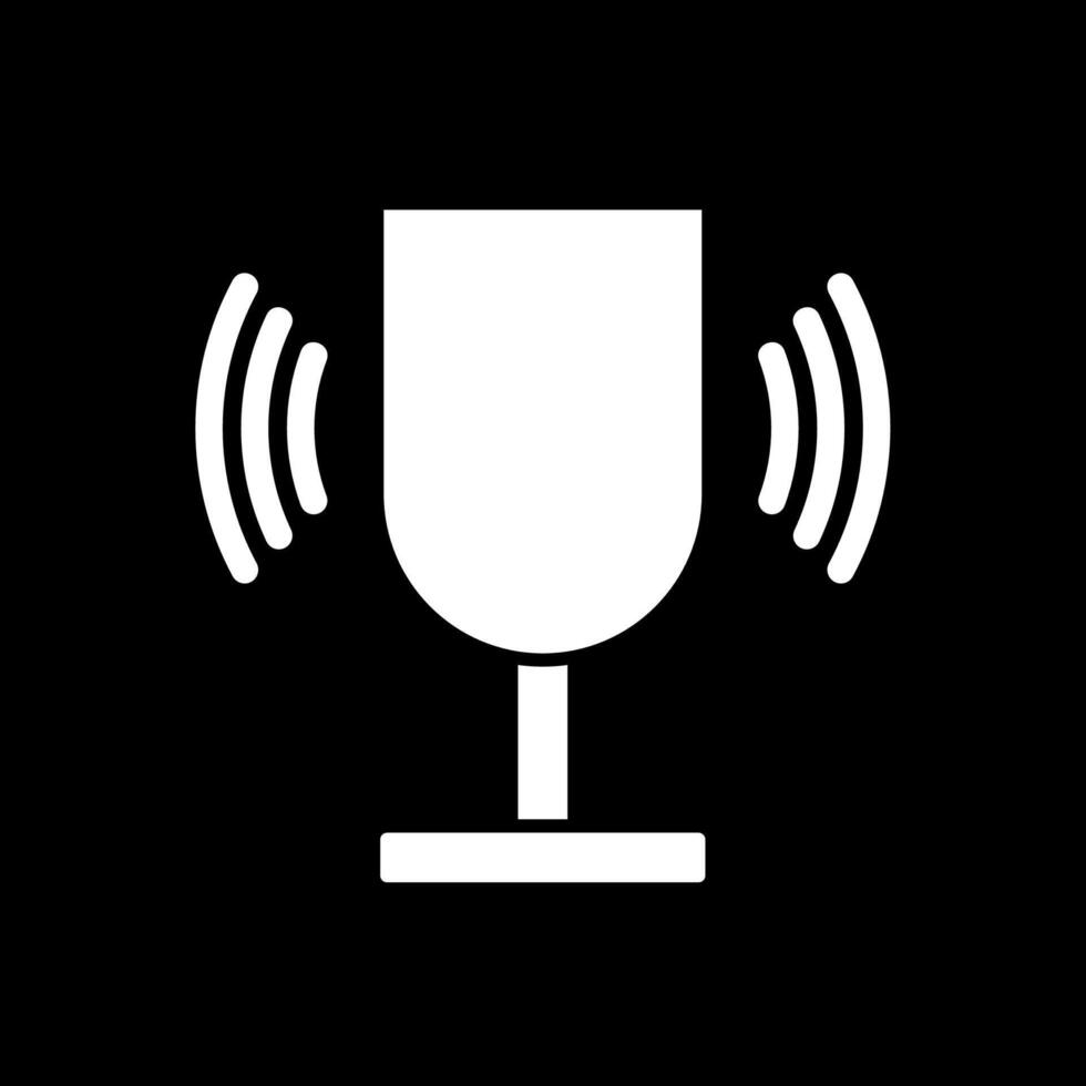 Tuning Fork Glyph Inverted Icon vector