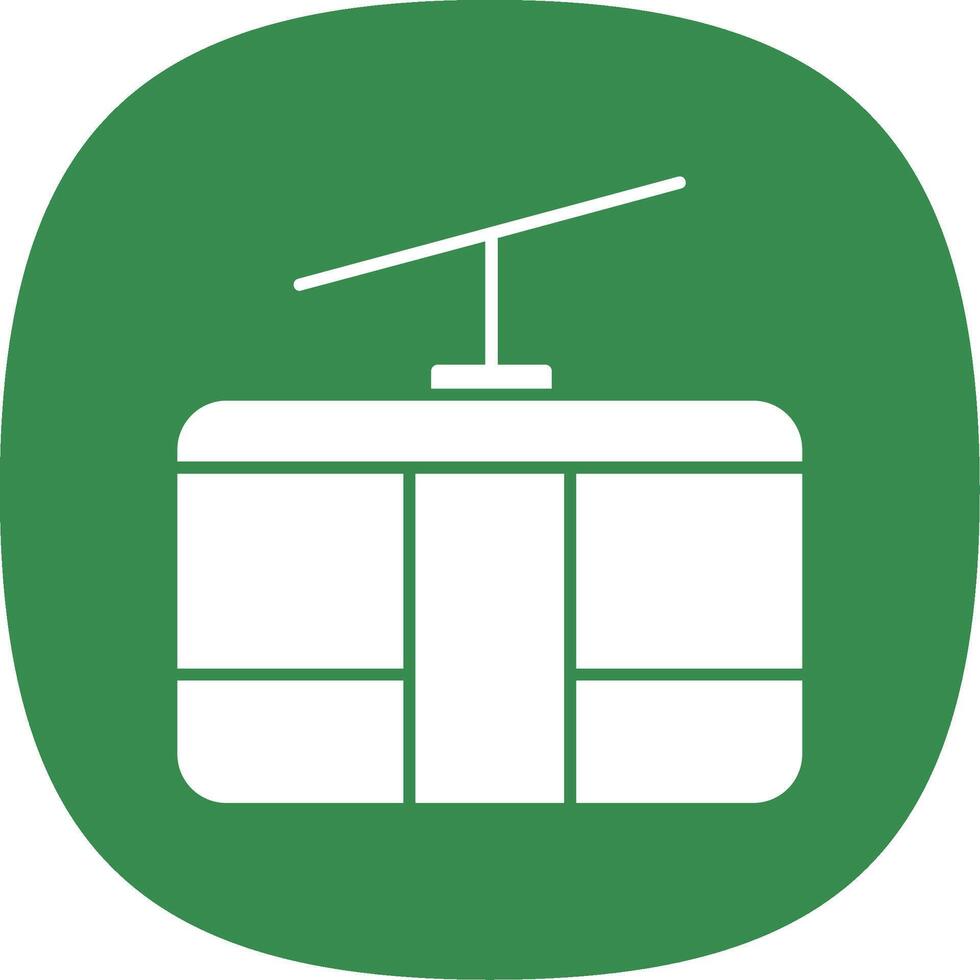 Cableway Glyph Curve Icon vector