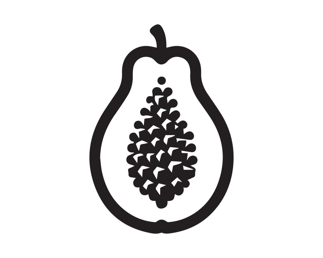 papaya silueta icono gráfico logo diseño vector