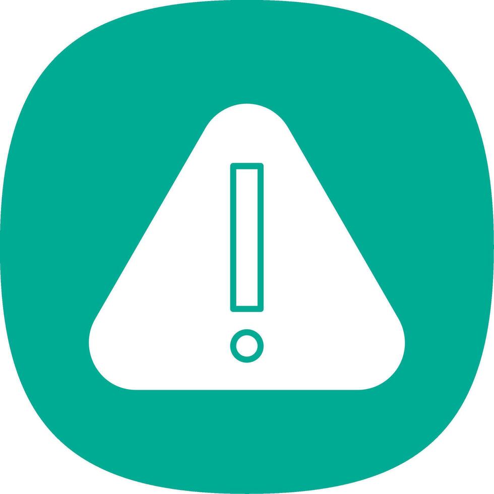 Warning Glyph Curve Icon vector