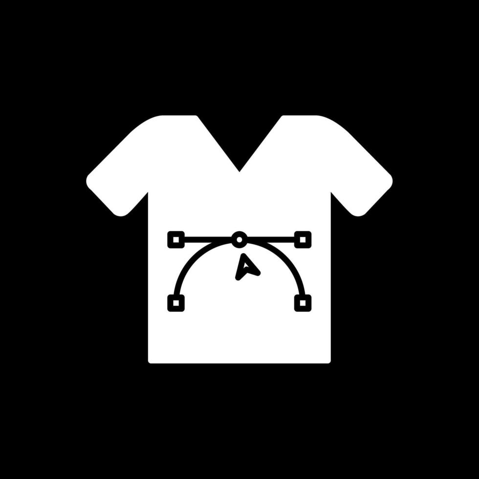 Shirt Design Glyph Inverted Icon vector