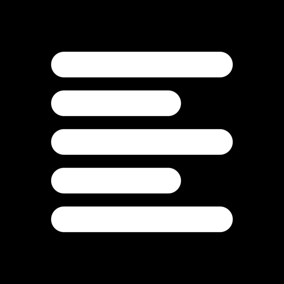 Horizontal Left Align Glyph Inverted Icon vector