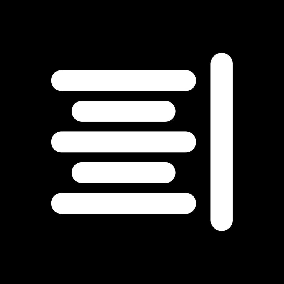 Horizontal Align Glyph Inverted Icon vector