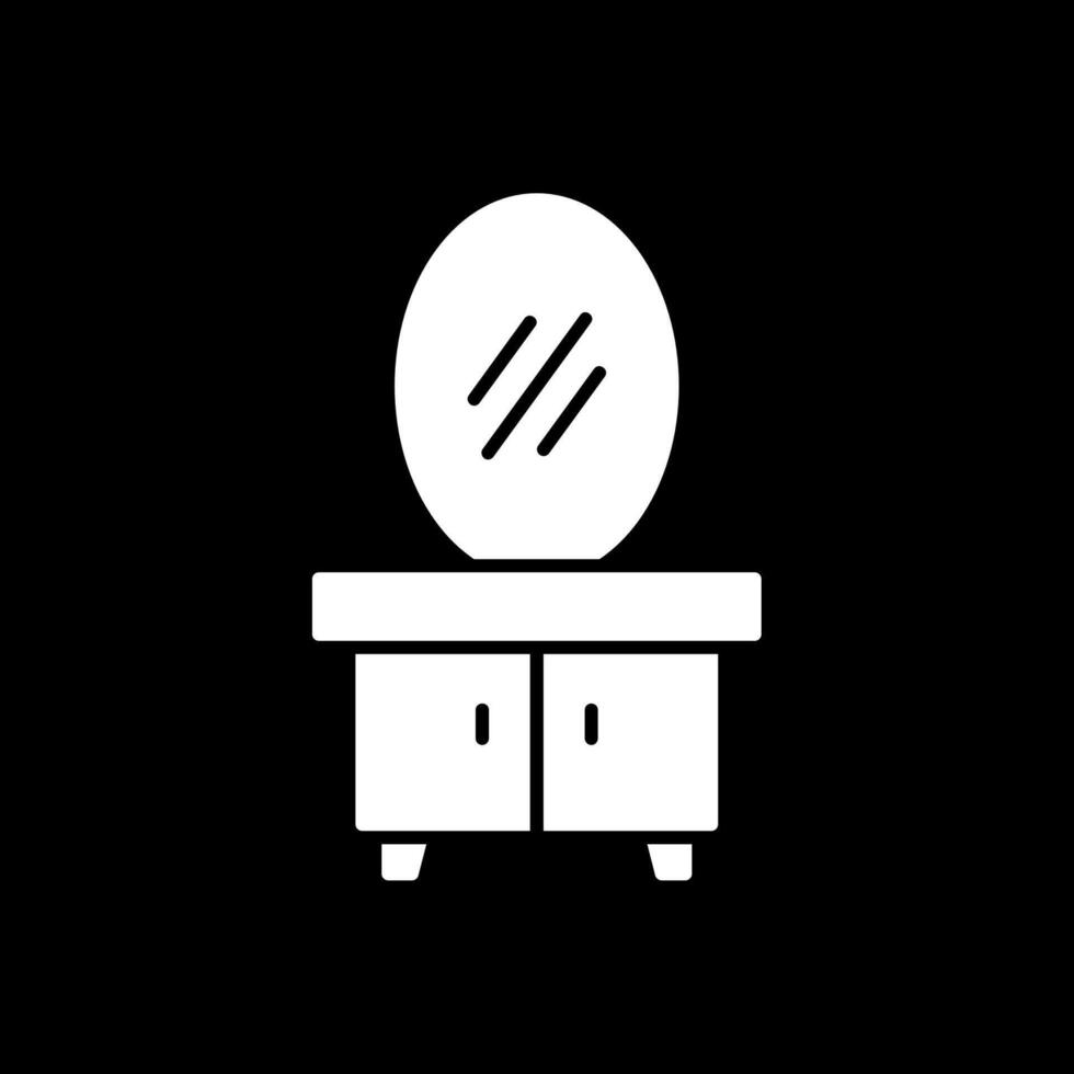 Dressing Table Glyph Inverted Icon vector