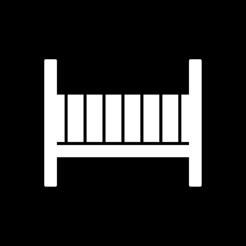 Baby Crib Glyph Inverted Icon vector
