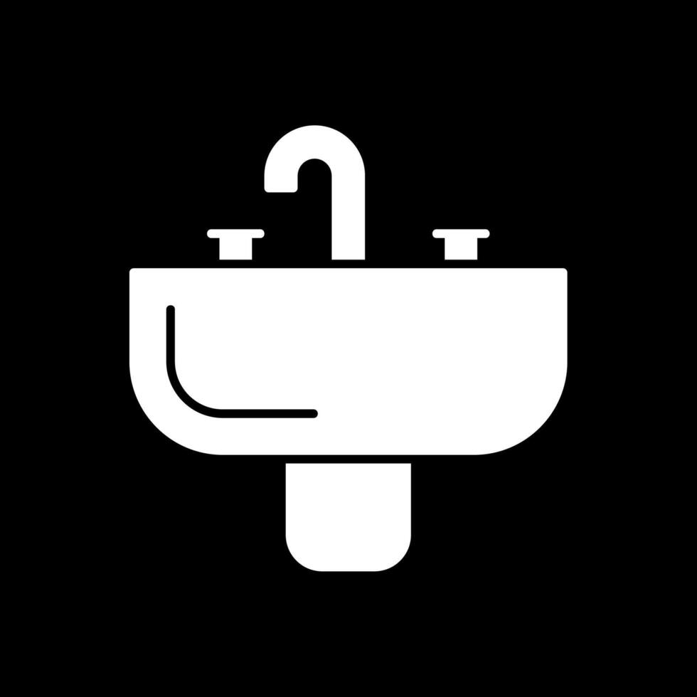 Sink Glyph Inverted Icon vector