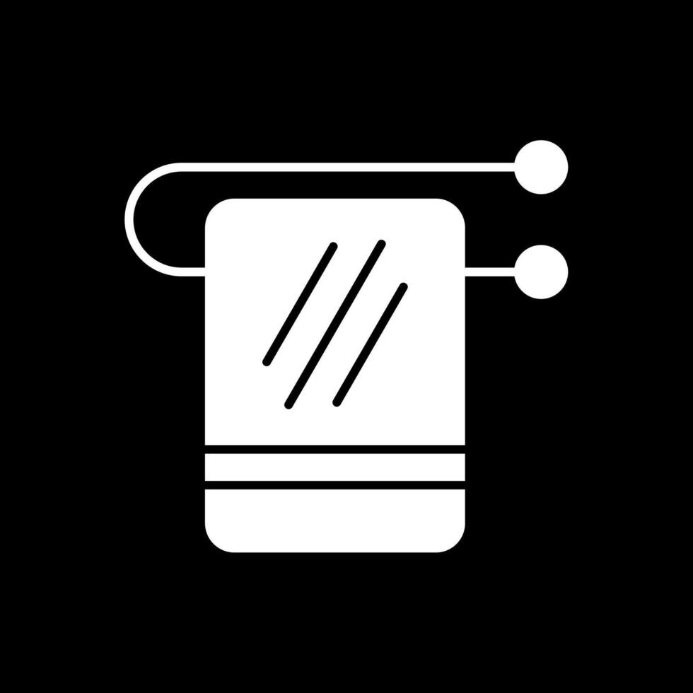 Towel Rack Glyph Inverted Icon vector