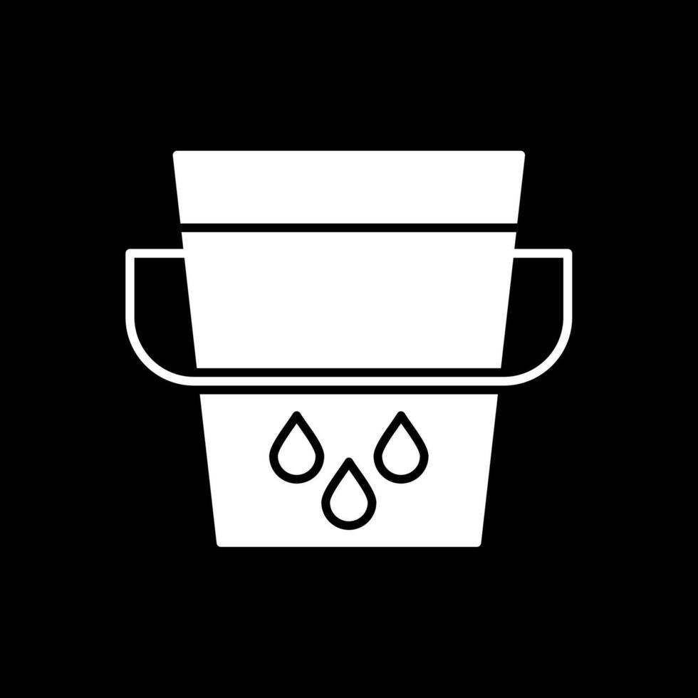Water Bucket Glyph Inverted Icon vector