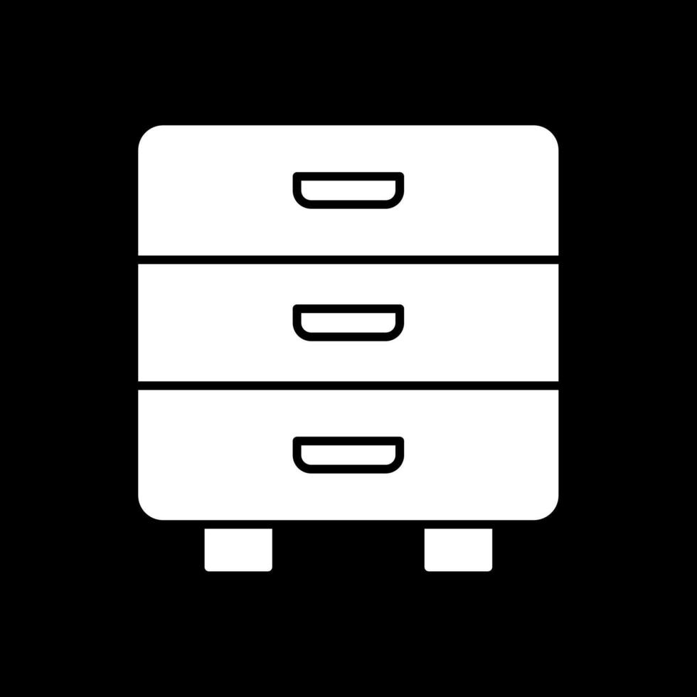 Drawer Glyph Inverted Icon vector