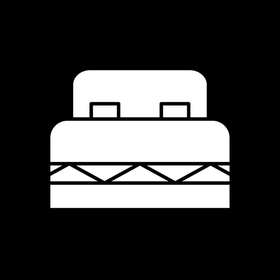 Double Bed Glyph Inverted Icon vector