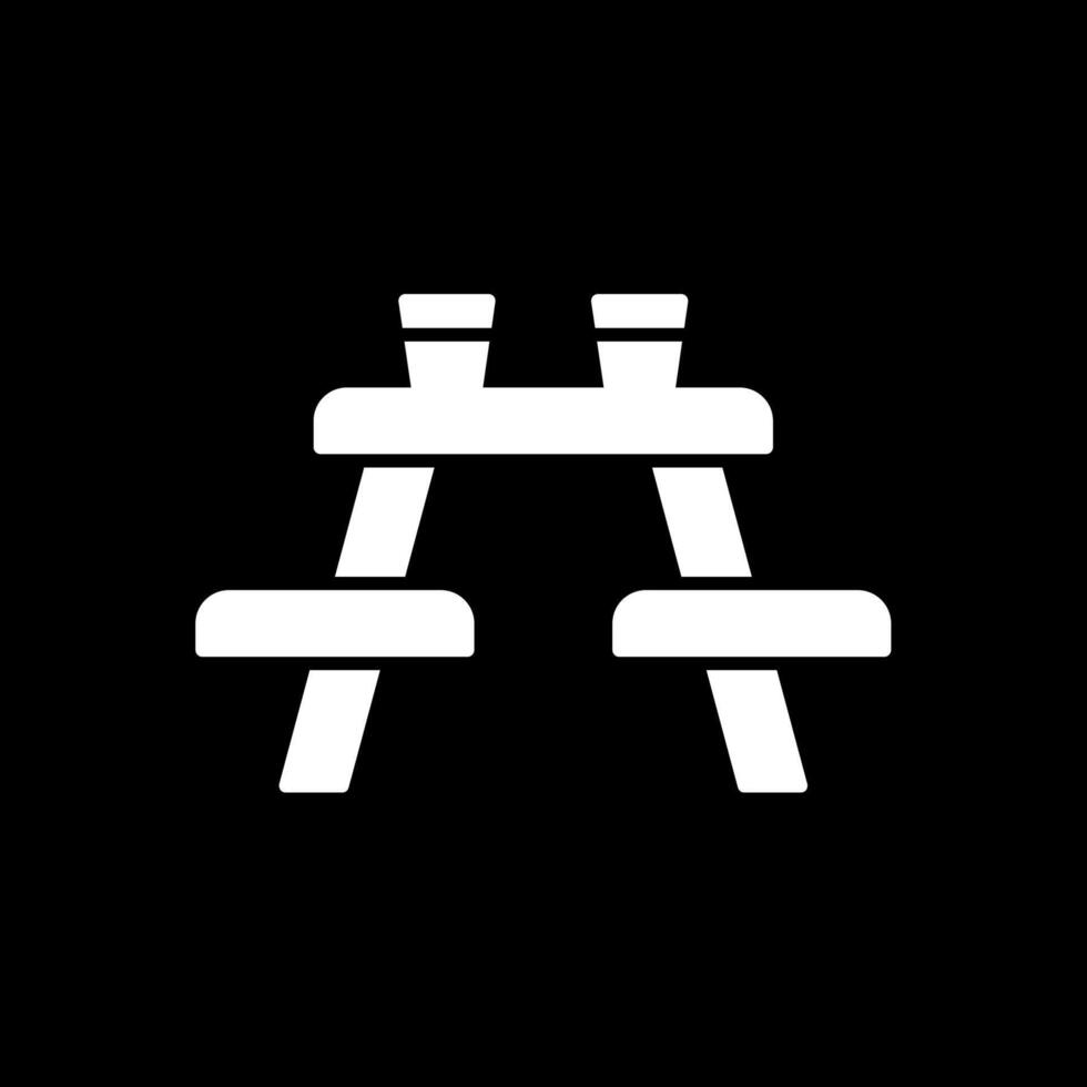 Picnic Table Glyph Inverted Icon vector