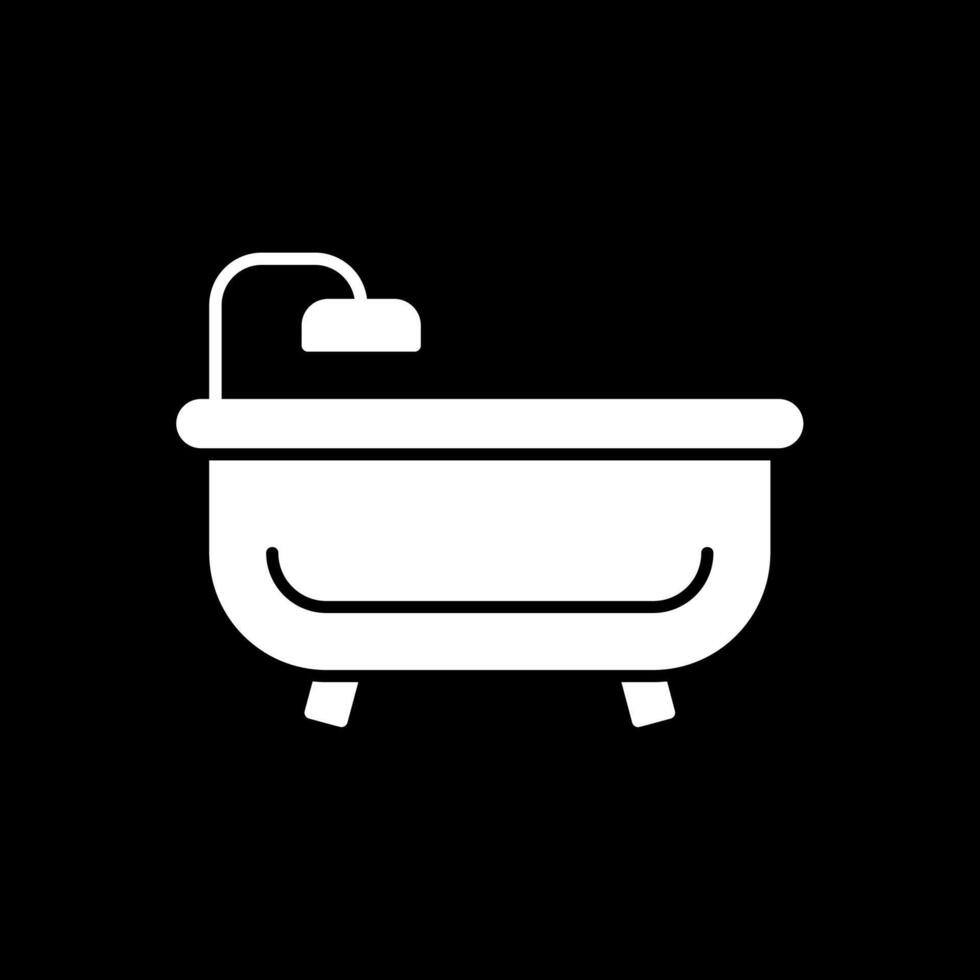 Bath Tub Glyph Inverted Icon vector