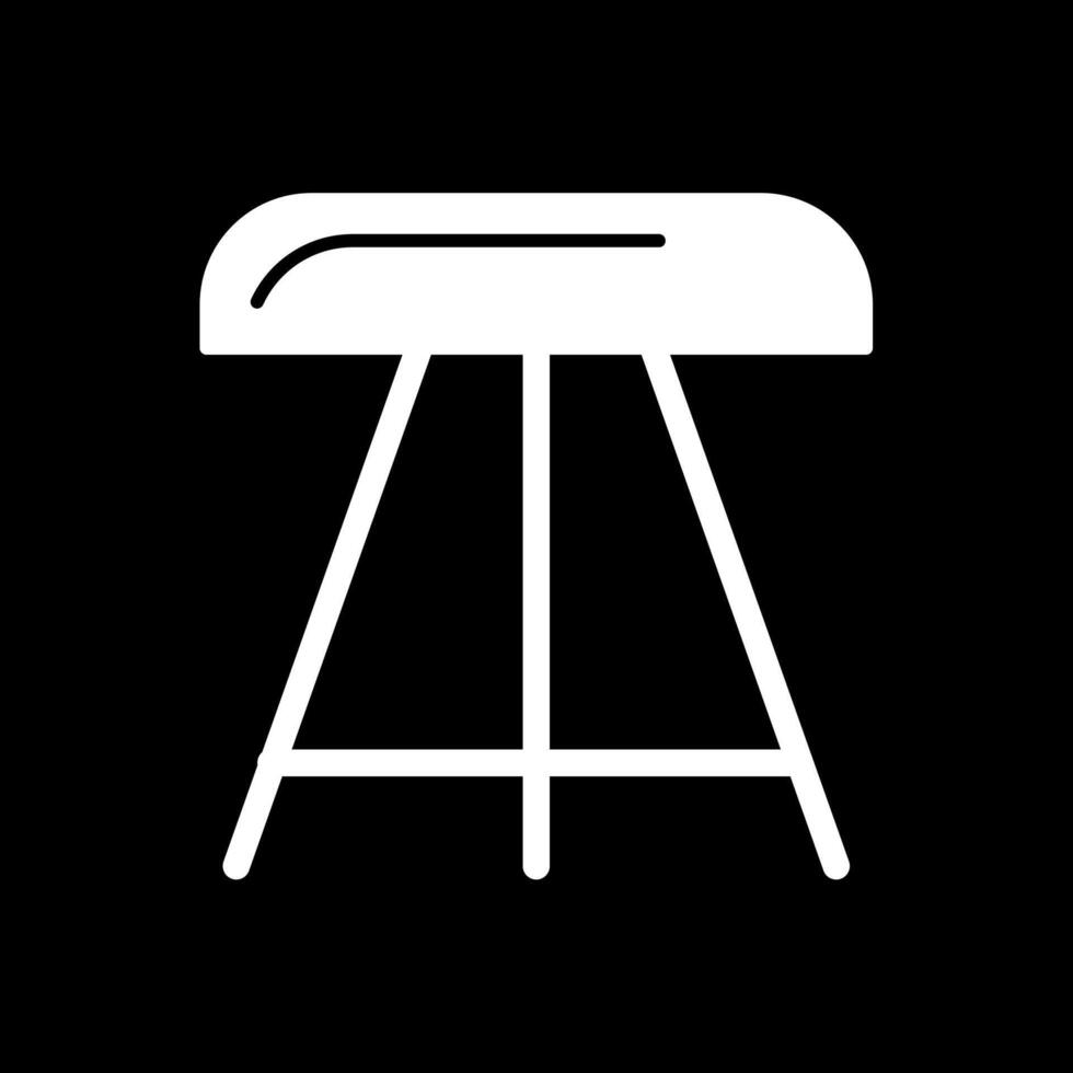 Stool Glyph Inverted Icon vector