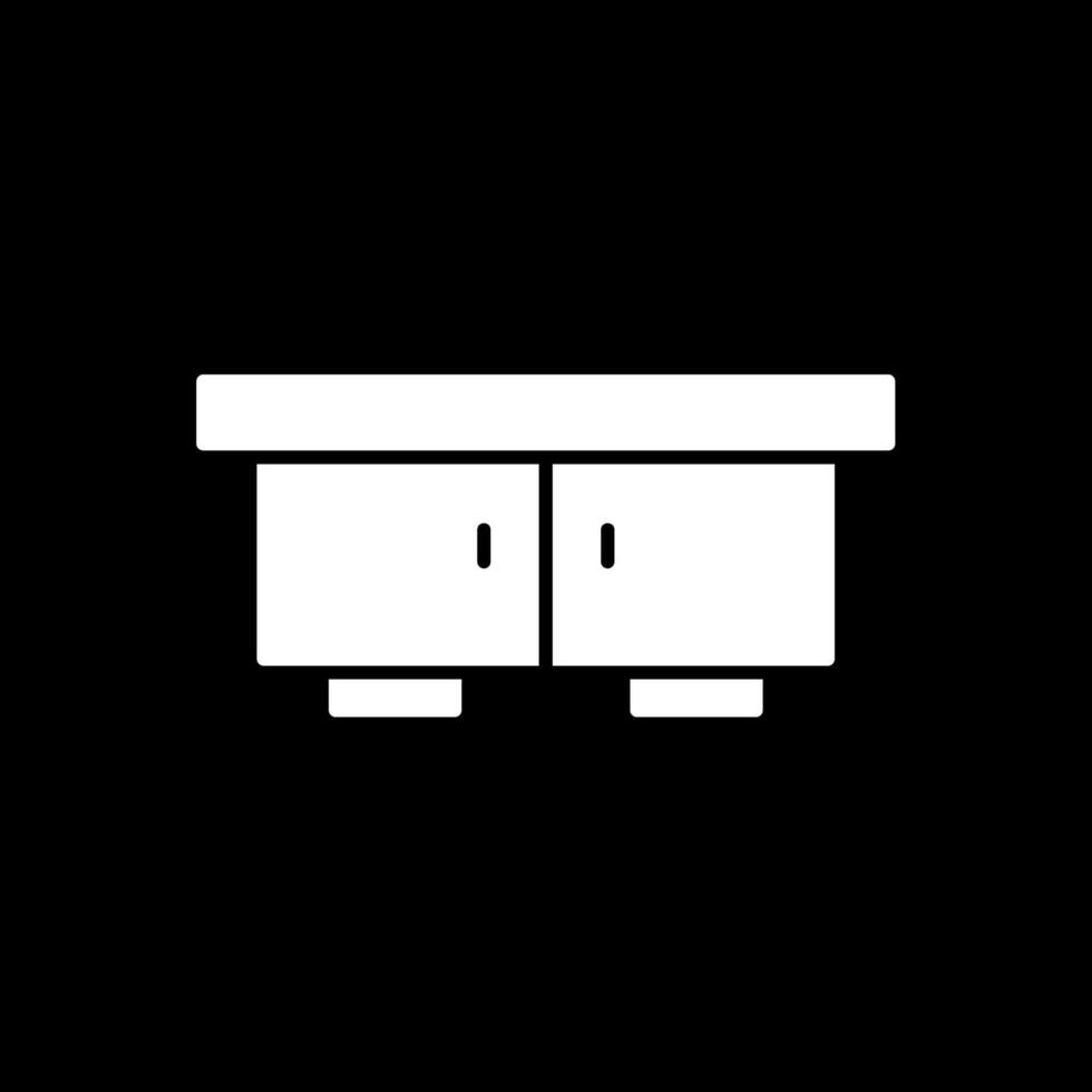 TV Table Glyph Inverted Icon vector
