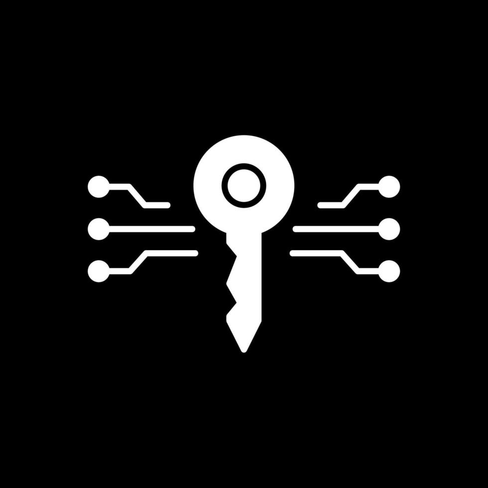 Digital Key Glyph Inverted Icon vector