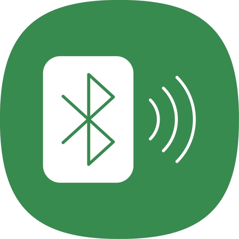 Bluetooth Glyph Curve Icon vector
