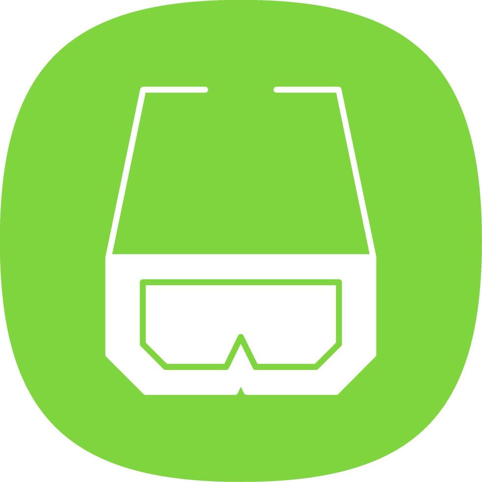3d Glasses Glyph Curve Icon vector