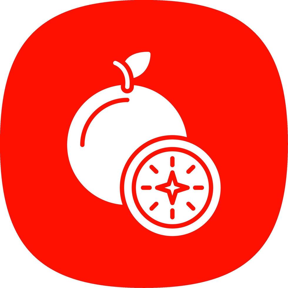 Guava Glyph Curve Icon vector