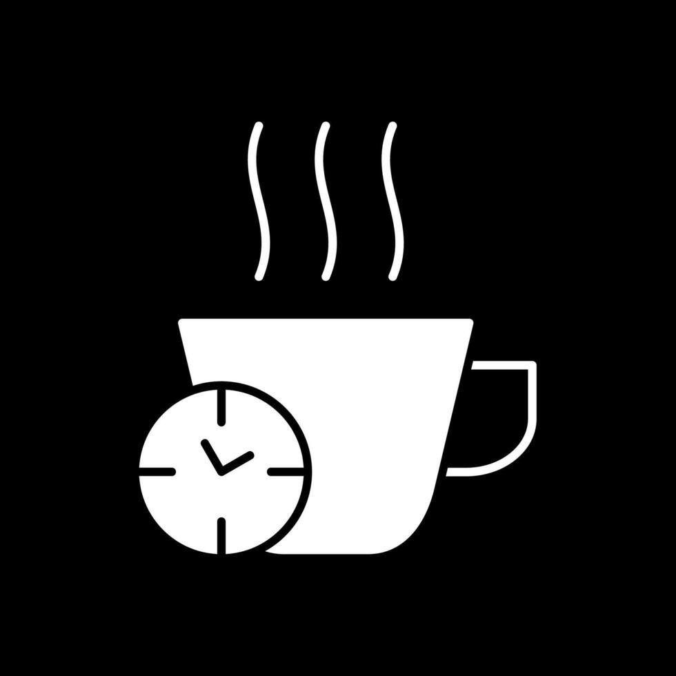 Break Time Glyph Inverted Icon vector