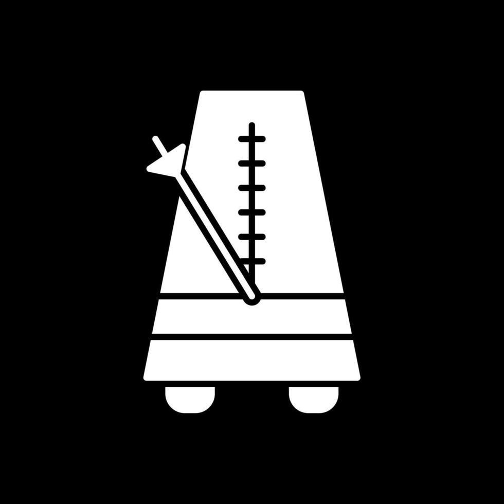 Metronome Glyph Inverted Icon vector