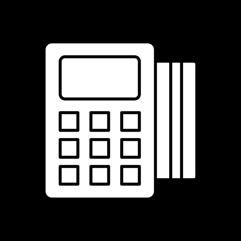 Pos Terminal Glyph Inverted Icon vector