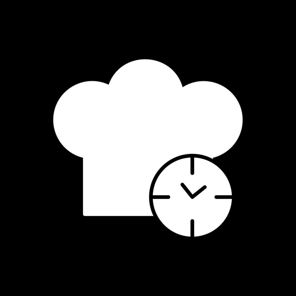 cocina Temporizador glifo invertido icono vector