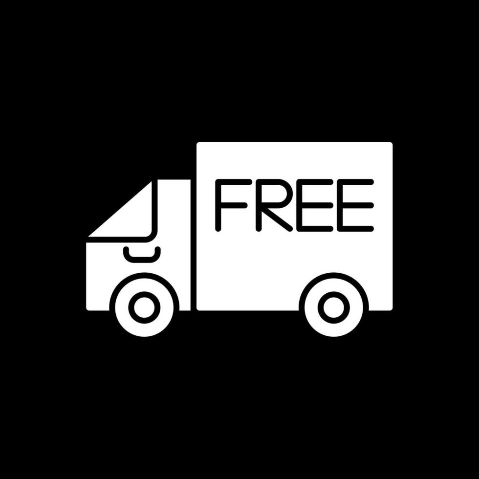 Free Delivery Glyph Inverted Icon vector