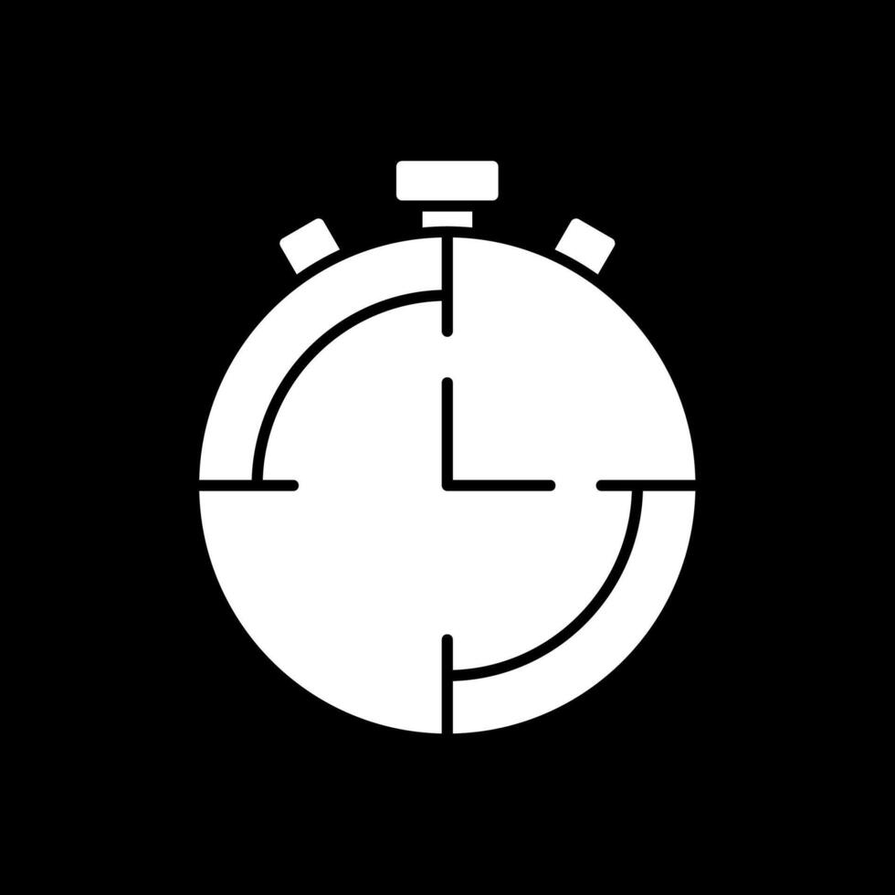 Stopwatch Glyph Inverted Icon vector