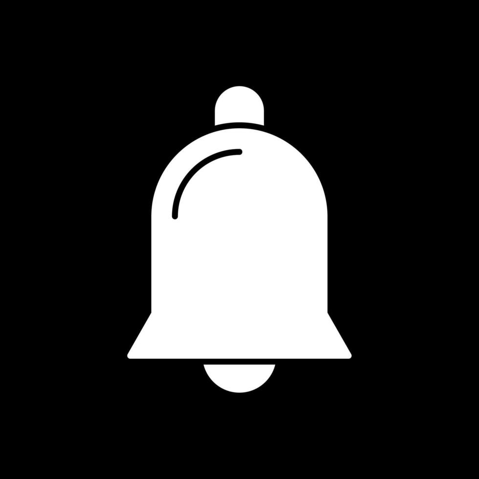 Notification Bell Glyph Inverted Icon vector