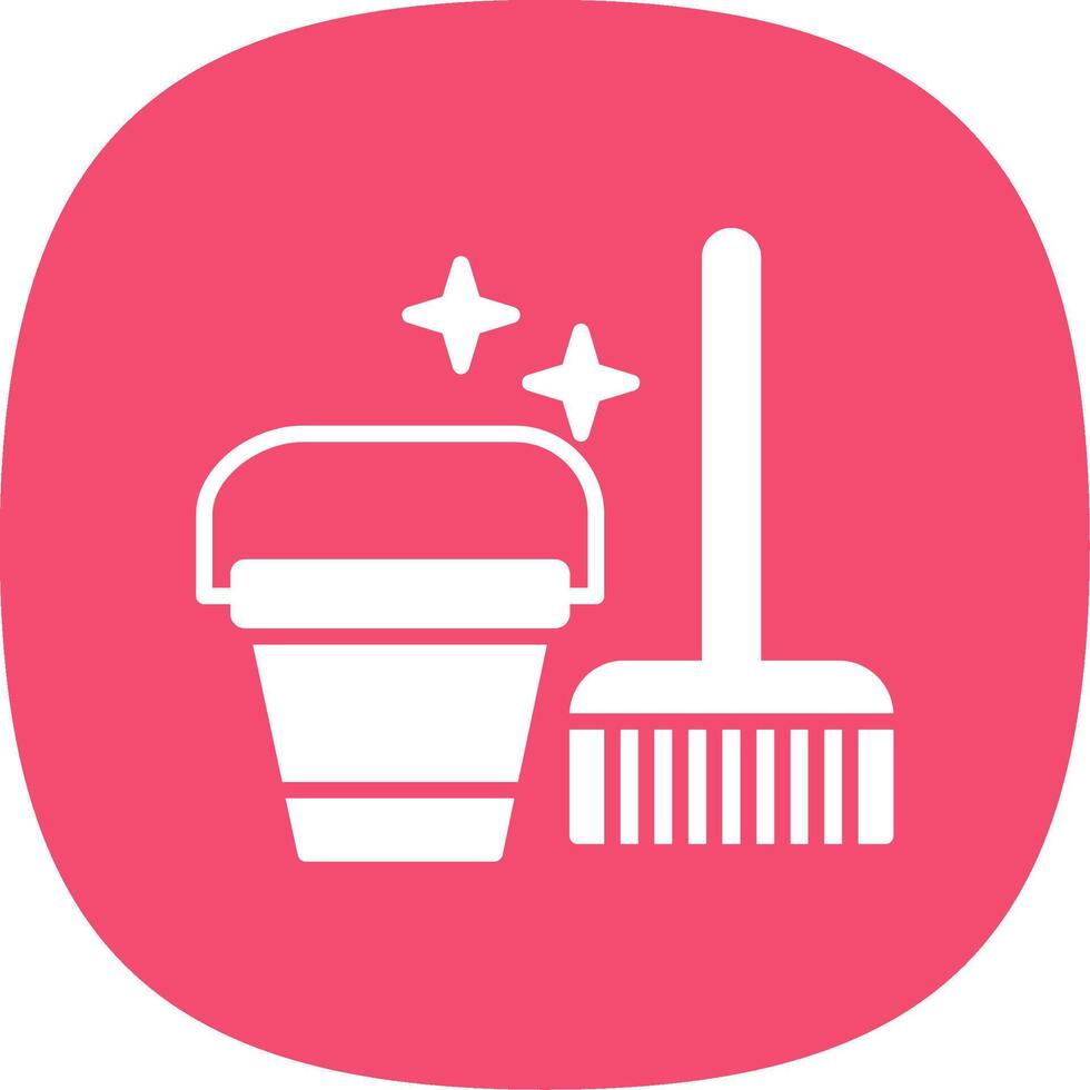 Cleaning Tools Glyph Curve Icon vector