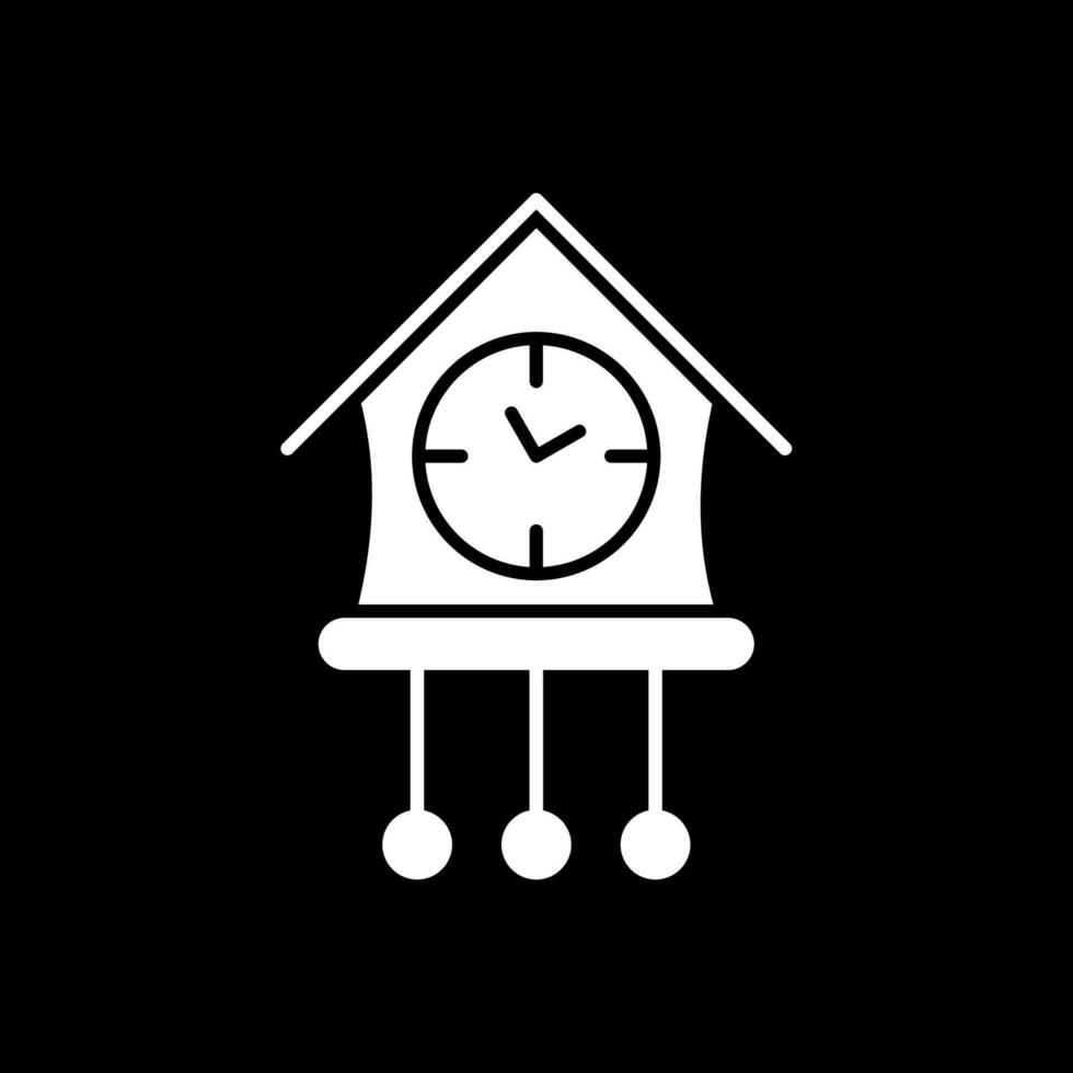 Cuckoo Clock Glyph Inverted Icon vector