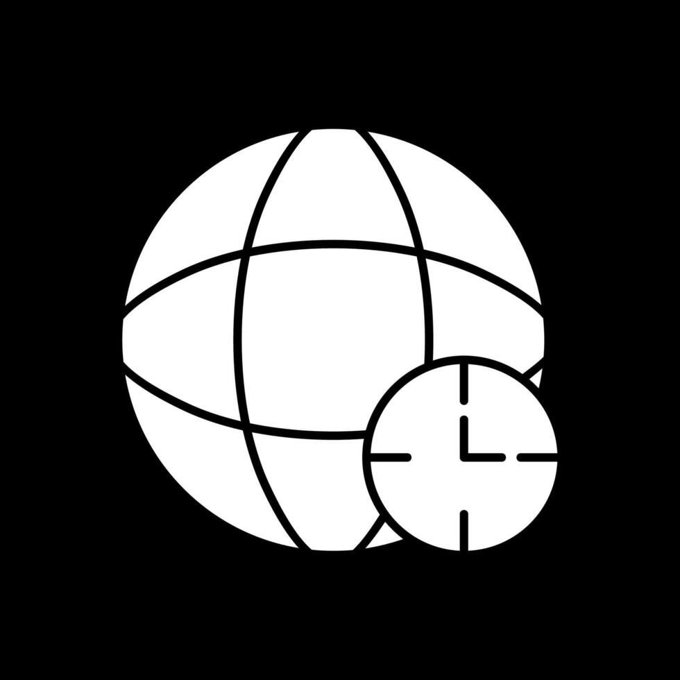 Time Zone Glyph Inverted Icon vector