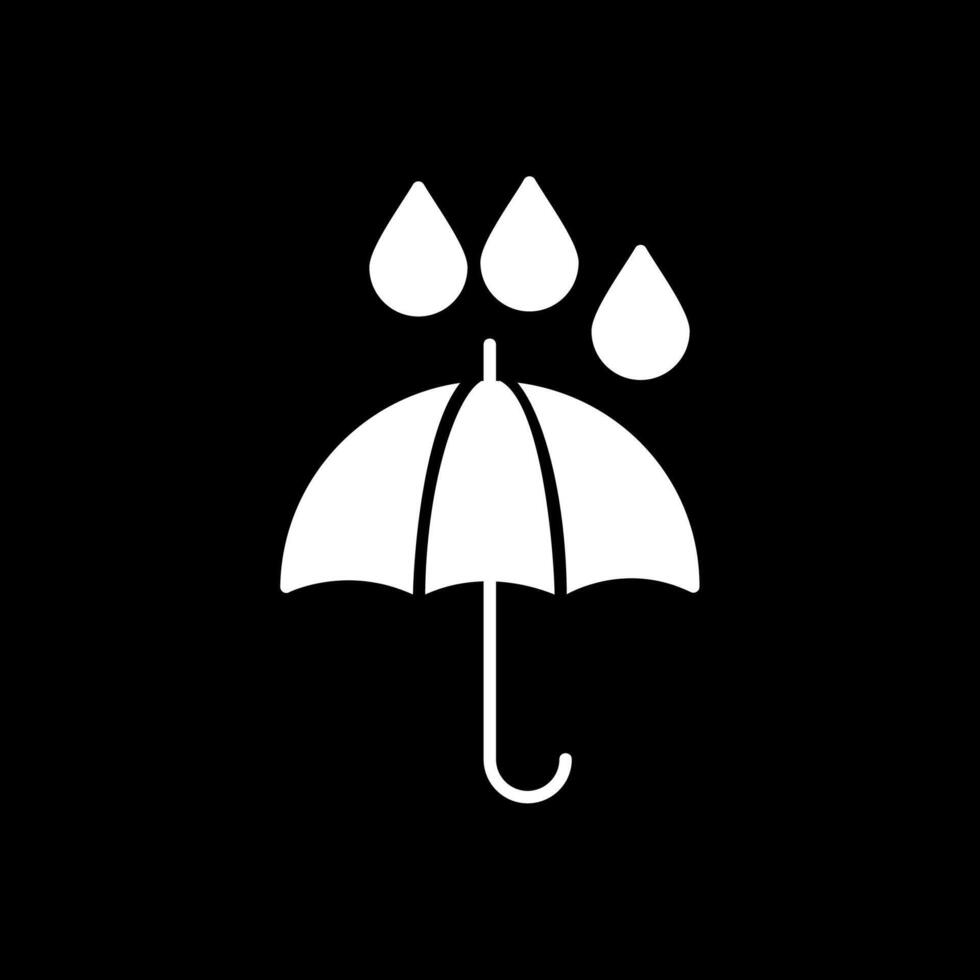 Umbrella Glyph Inverted Icon vector