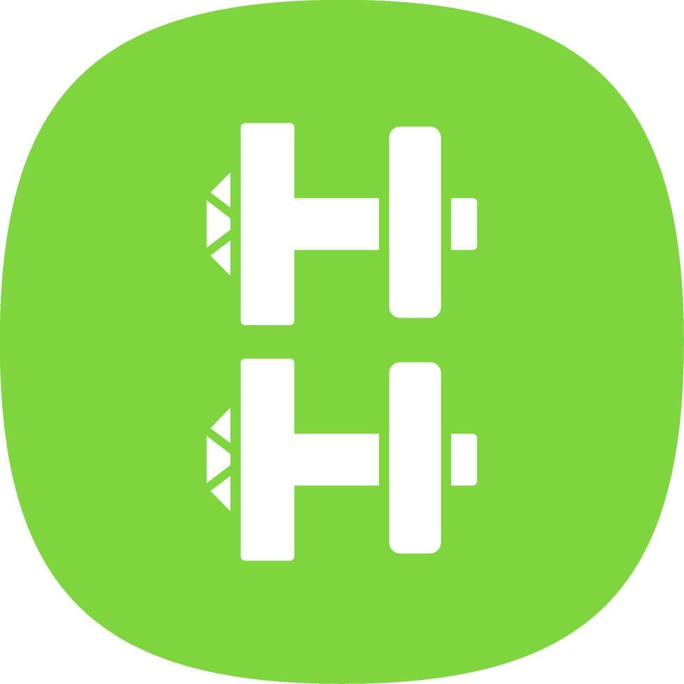 Cuff Links Glyph Curve Icon vector