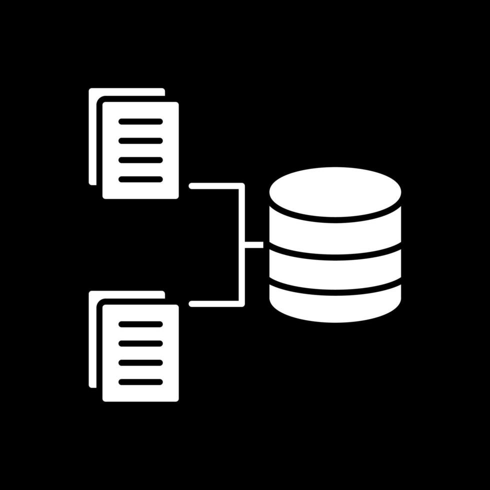 Data Collection Glyph Inverted Icon vector