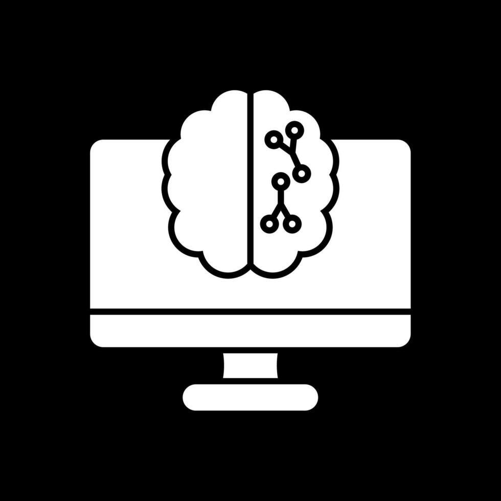 Machine Learning Glyph Inverted Icon vector