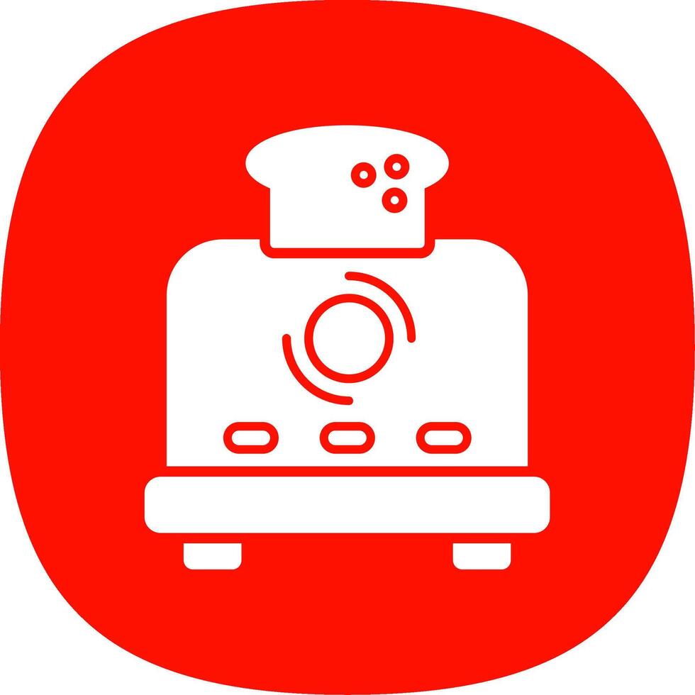 Toaster Glyph Curve Icon vector