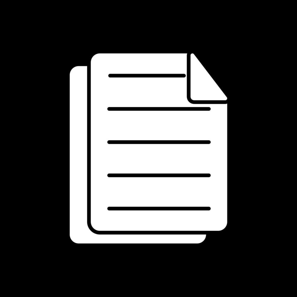 File Glyph Inverted Icon vector
