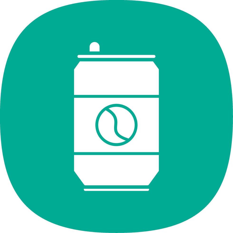 Soda Can Glyph Curve Icon vector