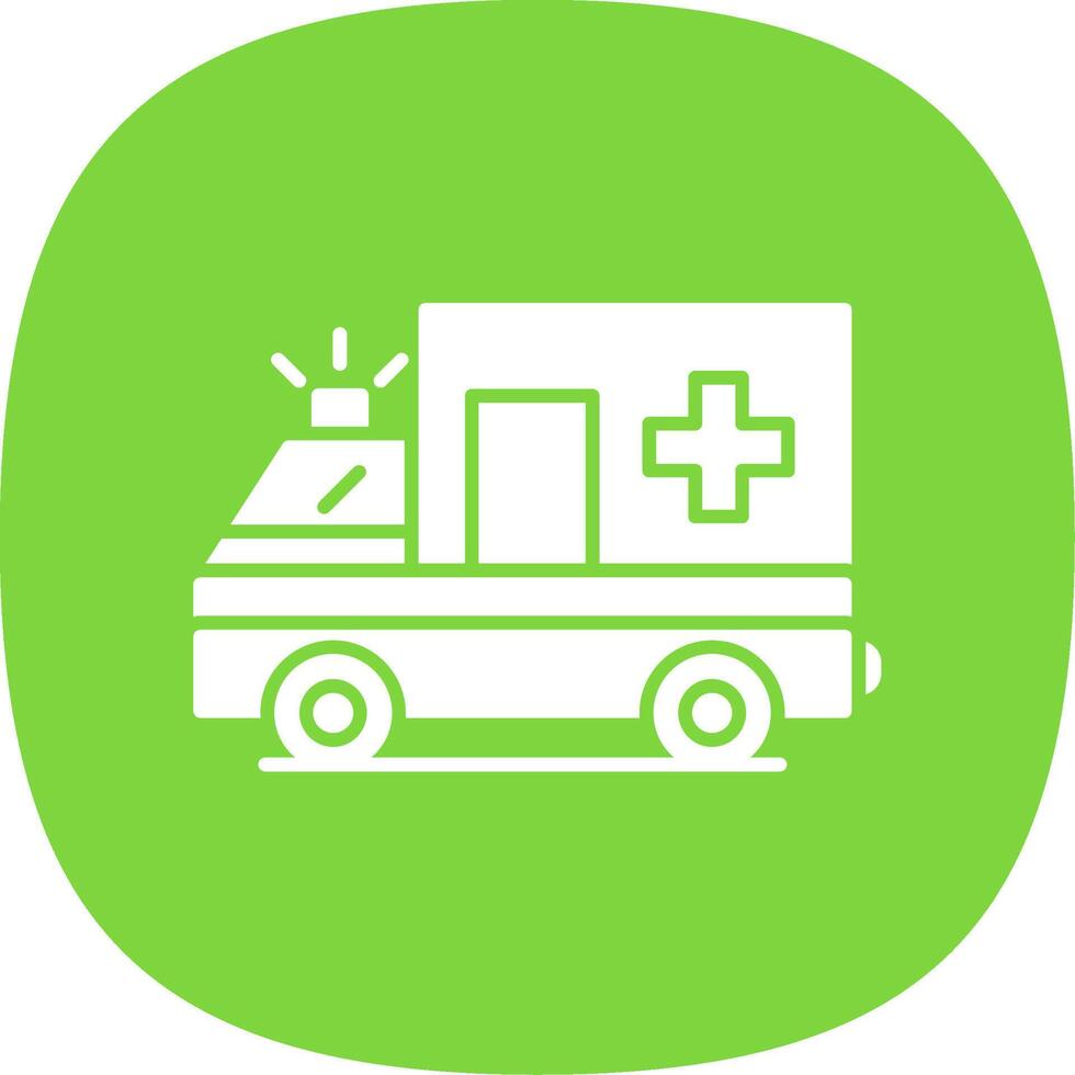 Ambulance Glyph Curve Icon vector