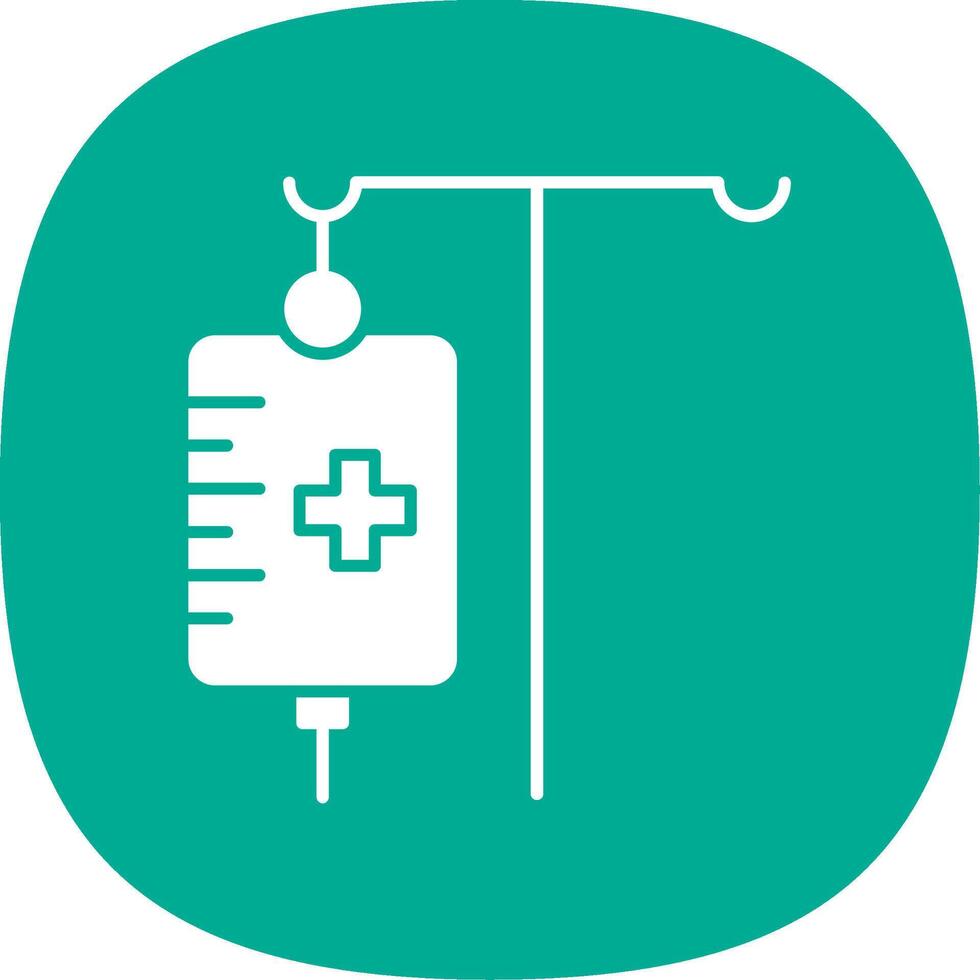 Medical Drip Glyph Curve Icon vector