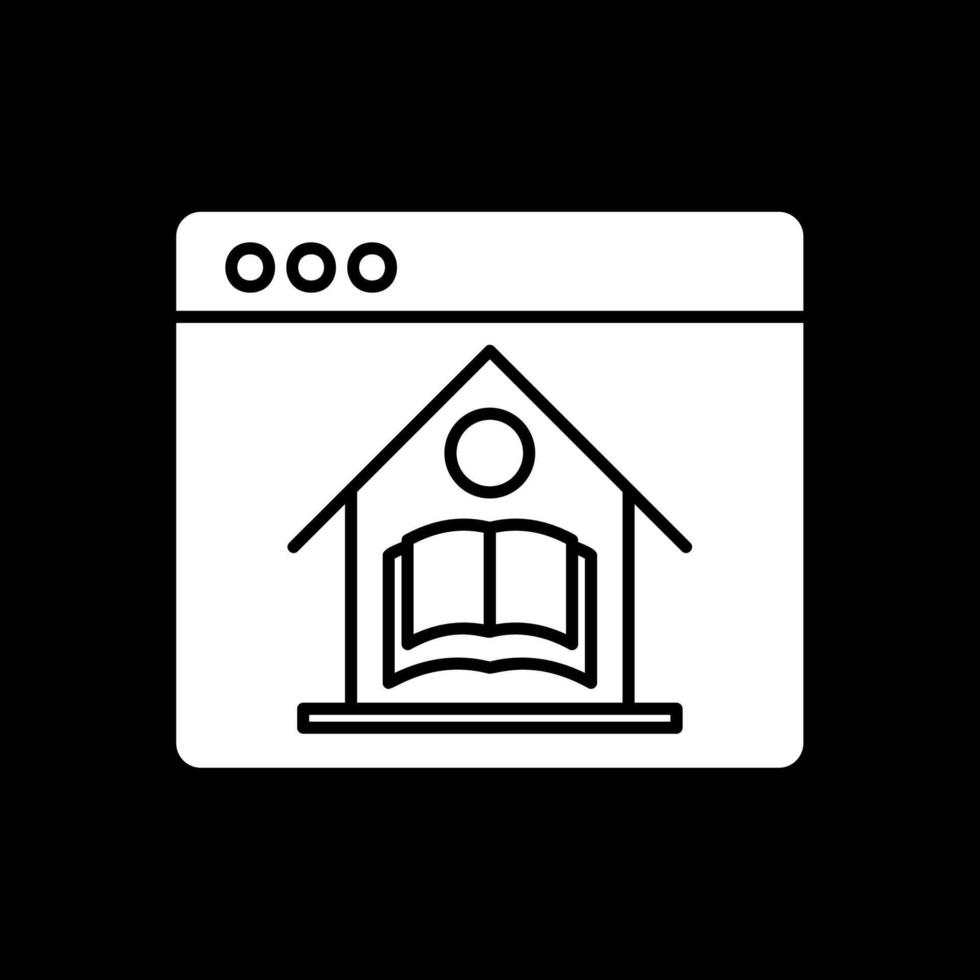 Online Education Glyph Inverted Icon vector