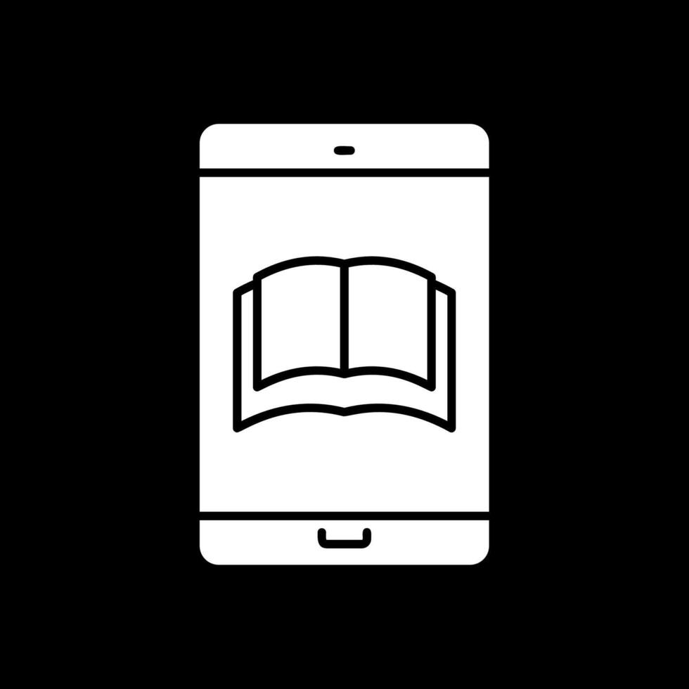Education App Glyph Inverted Icon vector