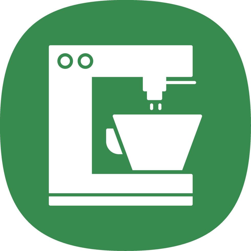 Coffee Machine Glyph Curve Icon vector